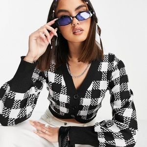 Heartbreak Cropped Cardigan in Gingham